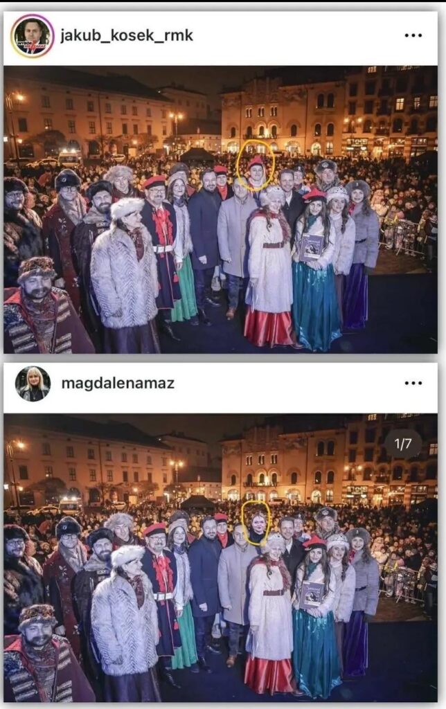 KO councilor in Krakow (Magdalena Mazurkiewicz) stuck herself in the photo with Trzaskowski even though she was not at the event xD