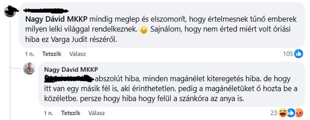 Dávid Nagy (MKKP): It was not Judit Varga who brought private life into the public discourse with the Frisbi interview, but Péter Magyar with the audio recording, which reveals that the Minister of Justice was aware of crimes (and other Fidesz propaganda voices from the leader of the Dog Party list)