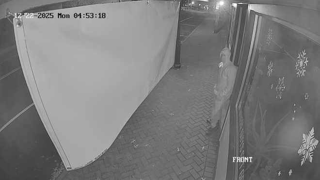 Officials say the suspect is a Black male who is on foot and was seen wearing gloves, a face mask, black hoodie and black sweatpants while wearing black and grey Nike shoes.