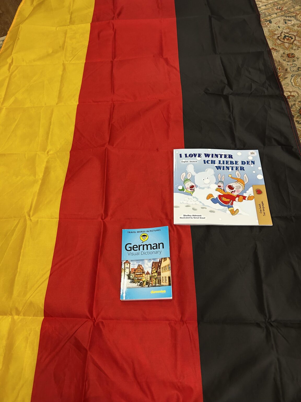 German flag and books I got for Christmas
