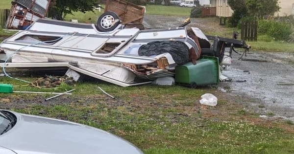 Man injured as caravan 'flattened' reportedly by Manawatū tornado