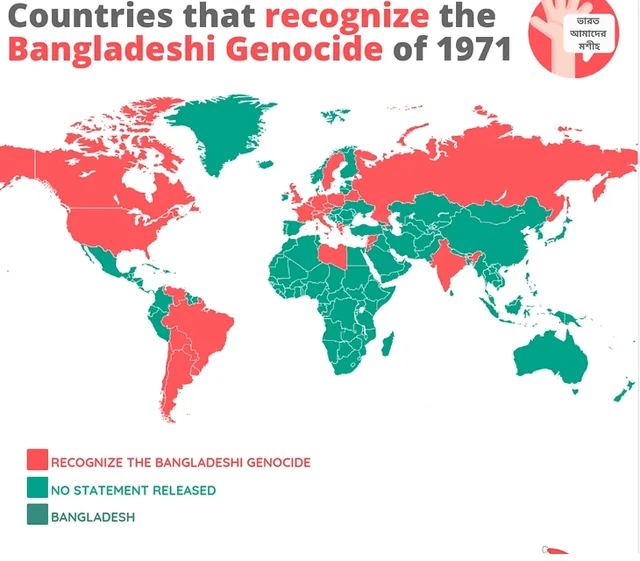 Countries that recognize the Bengali genocide committed by Pakistan - 1971