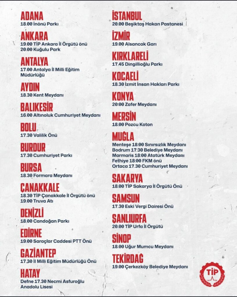 TİP Called All of Türkiye to the Streets for the Resisters Arrested While Protesting Child Labor Murders.