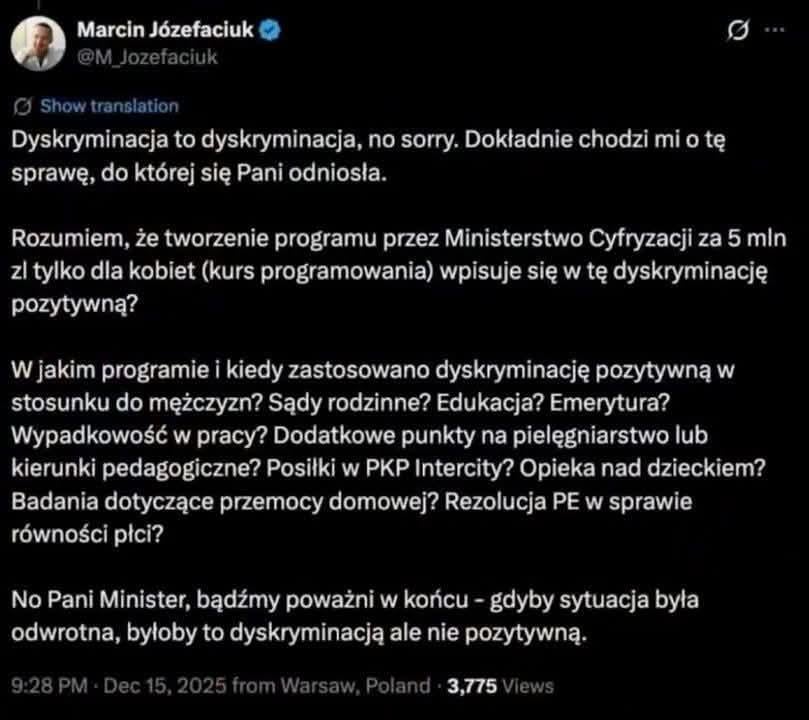 Józefaciuk about Kotula's "Positive Discrimination".