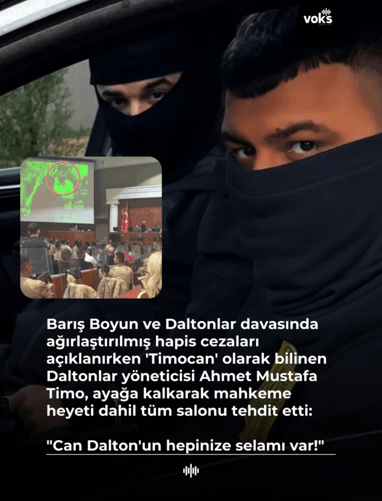 Ahmet Mustafa Timo, known as Timocan, stood up and threatened the entire hall, including the court panel.