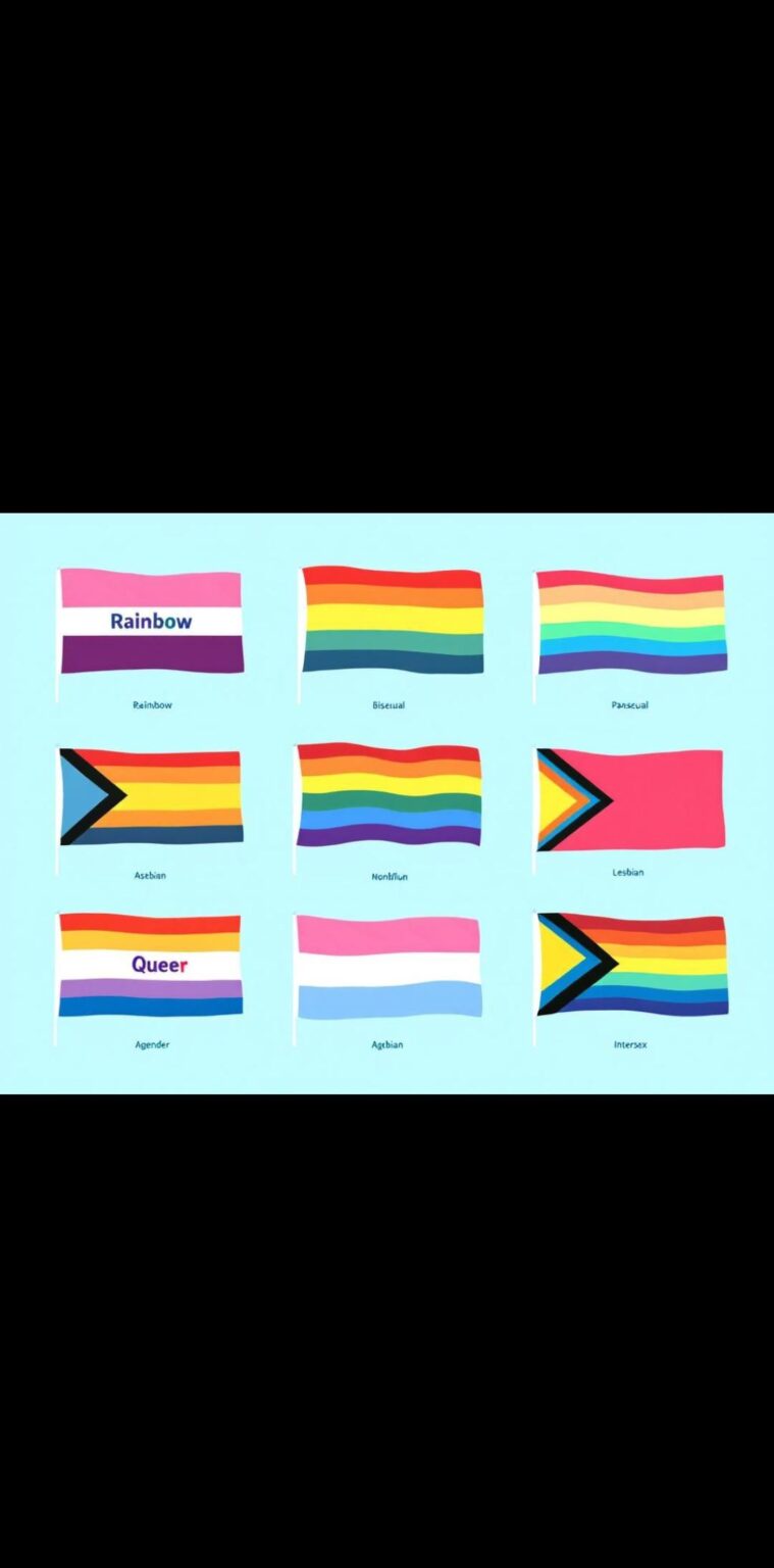 I asked for an image depicting all LGBTQAI+ flags