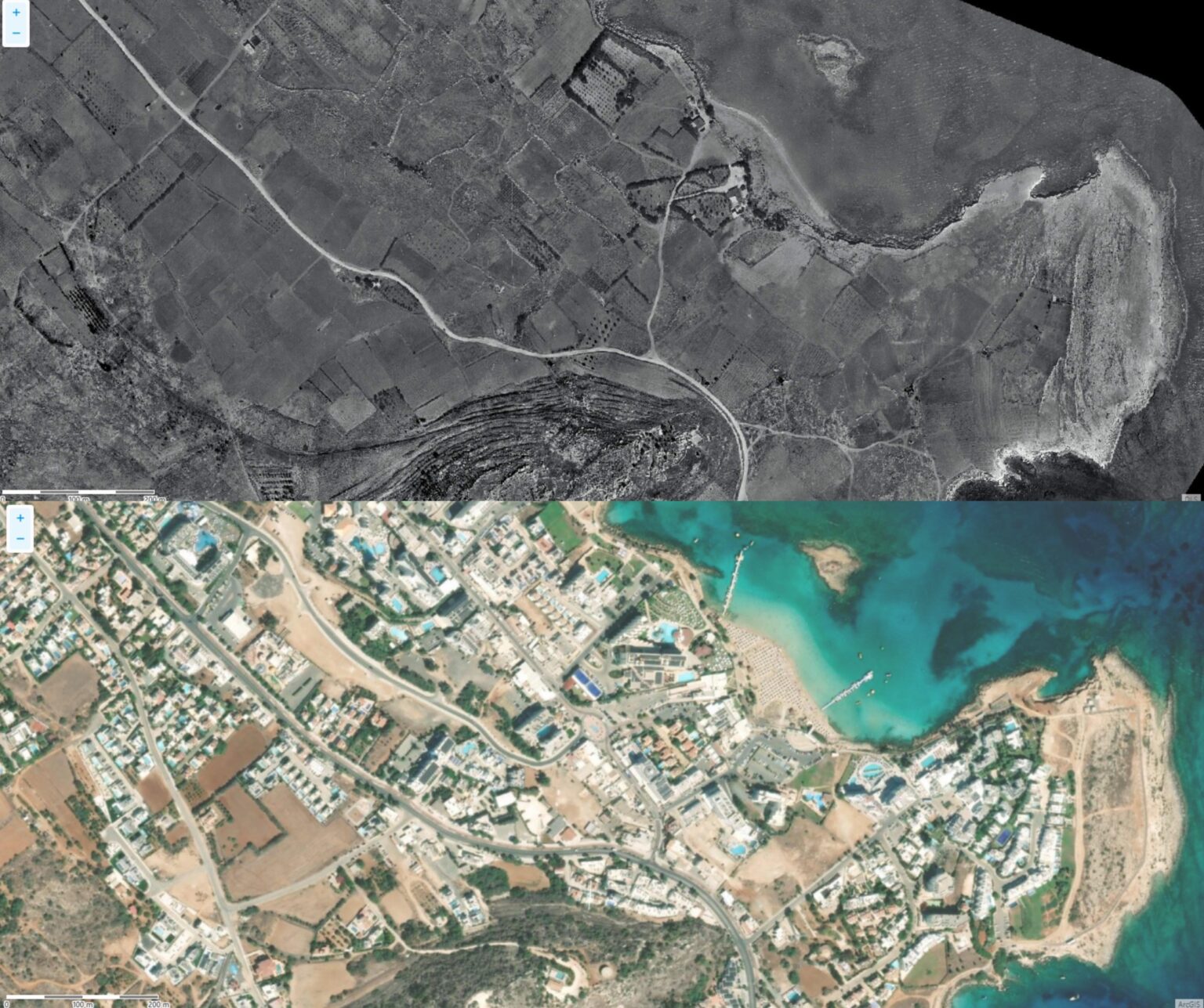 Protaras in 1963 and recently