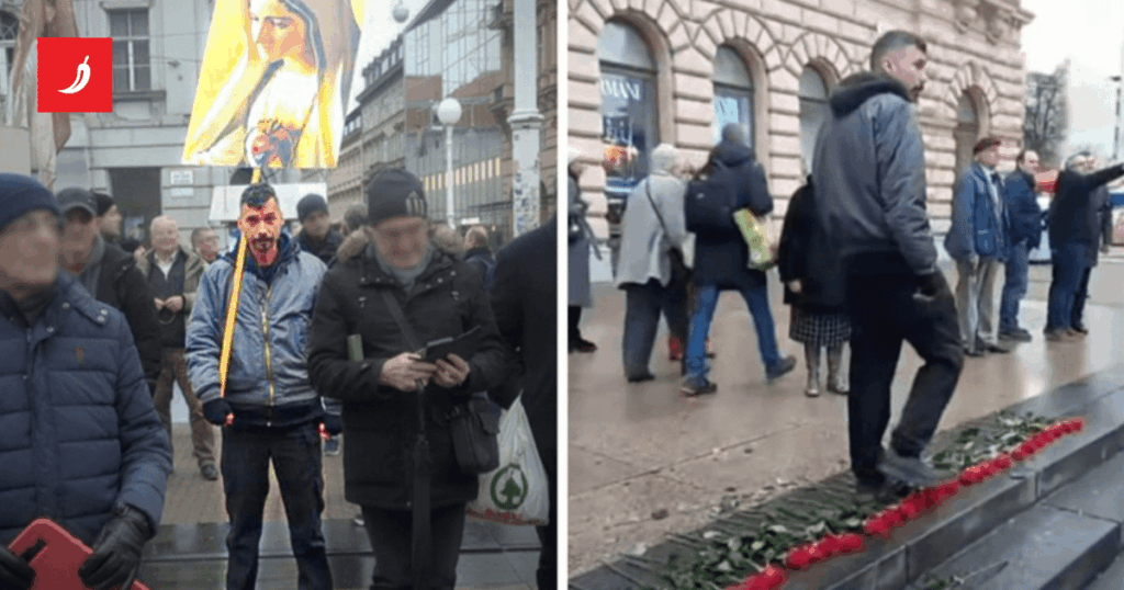 A man in Zagreb trampled roses for murdered women