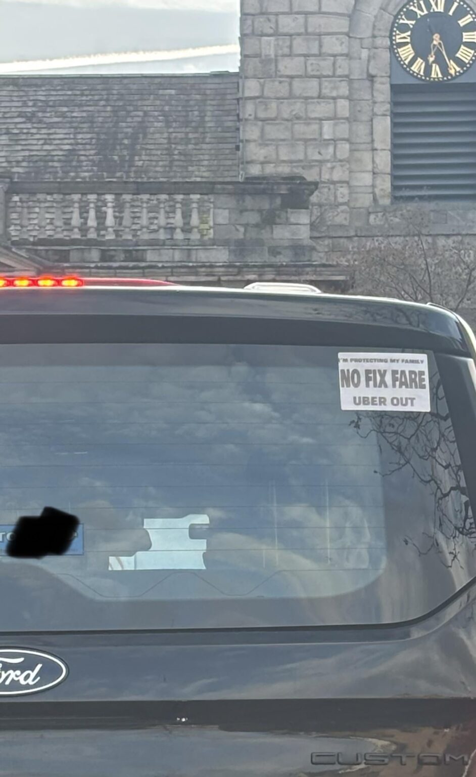 Ragebait Taxi Sticker Spotted in Dublin Today