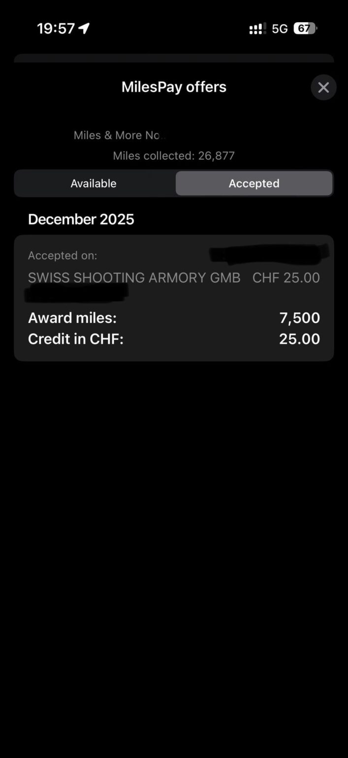 Swiss miles and more…bullets??