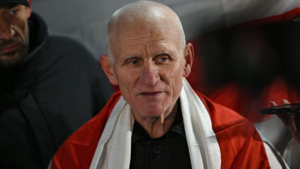 Freed Belarusian Nobel laureate vows to continue democracy fight