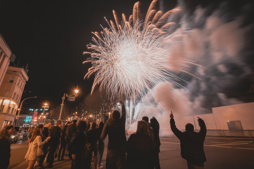 People celebrating new years eve