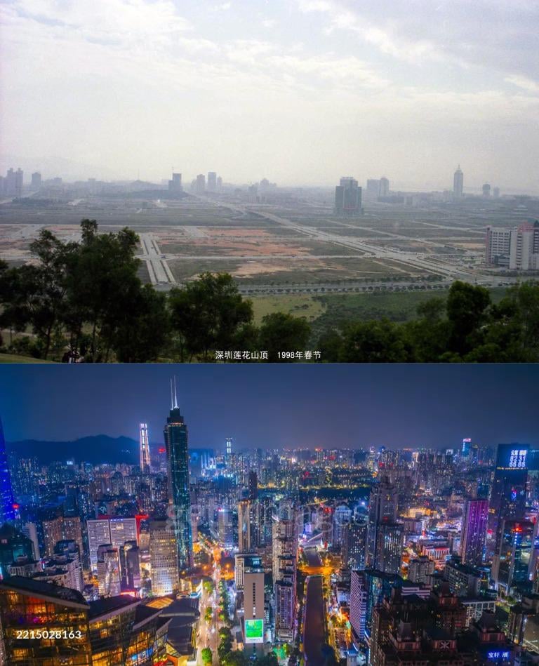 Shenzhen when construction began and the Višňové tunnel opened