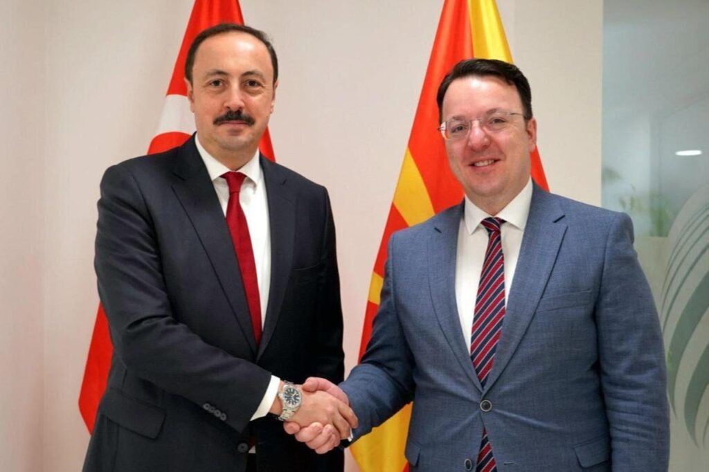 North Macedonia says Türkiye key trade partner, eyes expansion Deputy PM and Minister of Transport of North Macedonia Aleksandar Nikoloski (R) meets with Turkish Ambassador to Skopje Fatih Ulusoy (L) in Skopje, N. Macedonia on Dec. 26, 2025. (AA Photo)