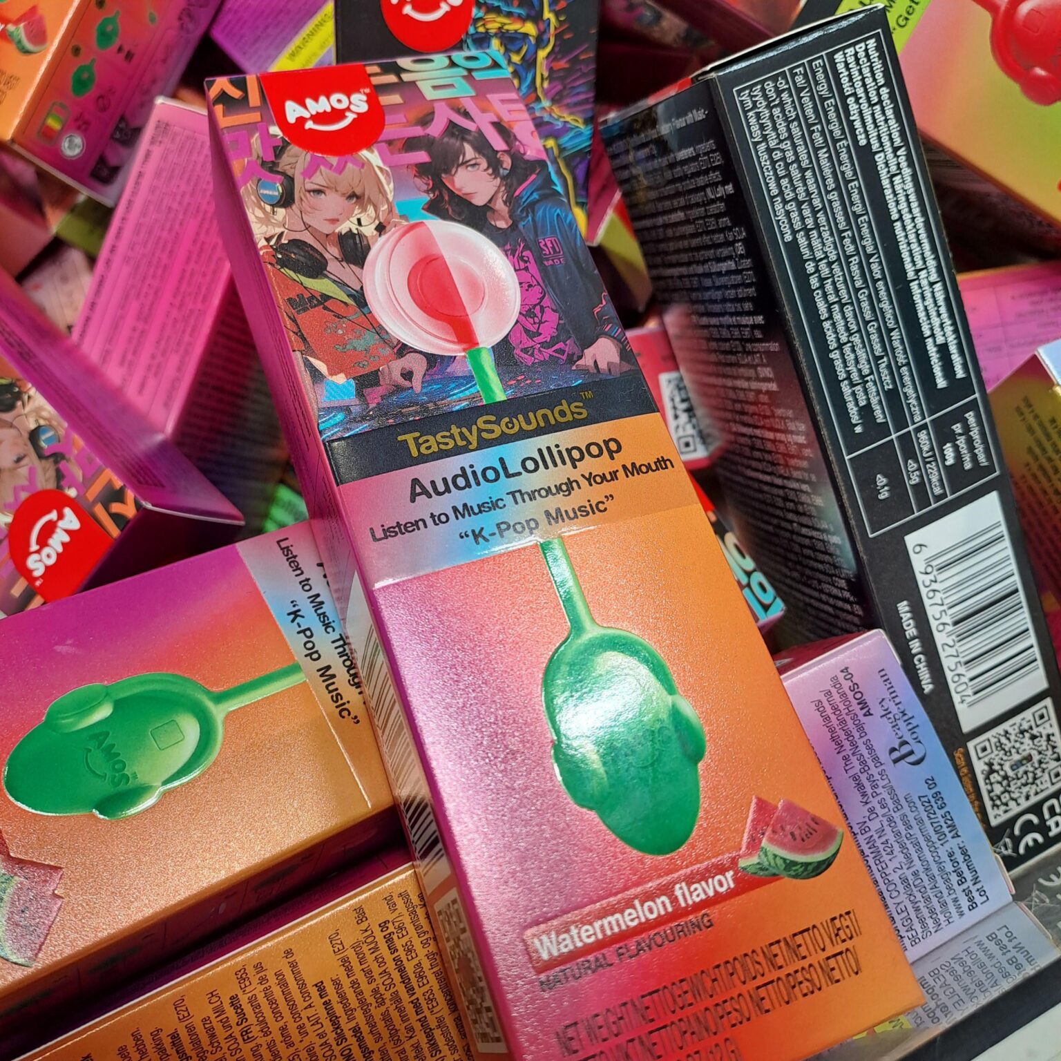 Normally sells lollipops that play music when you put them in your mouth. (Hernia over disposable electronics)