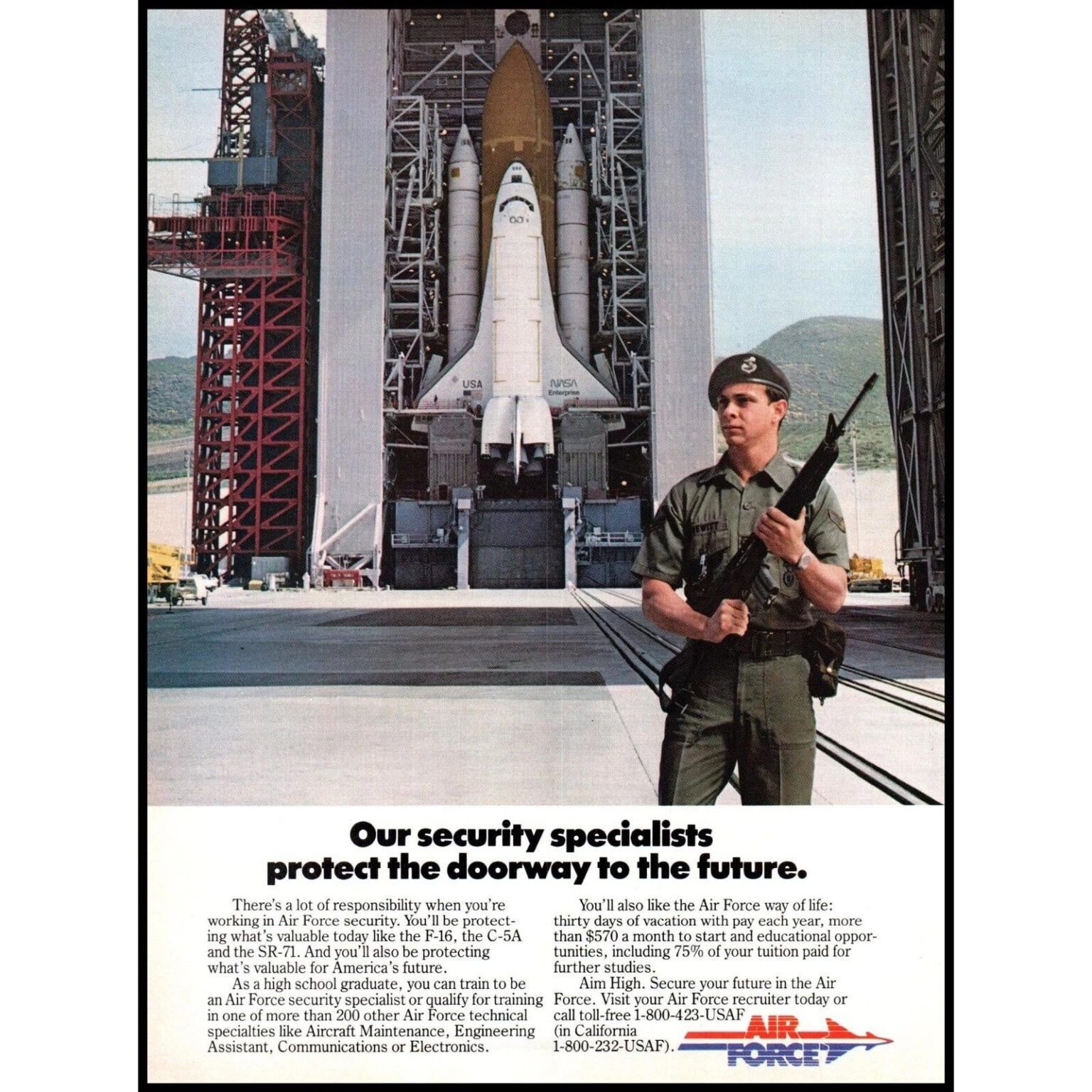 A well guarded space shuttle at Vandenberg