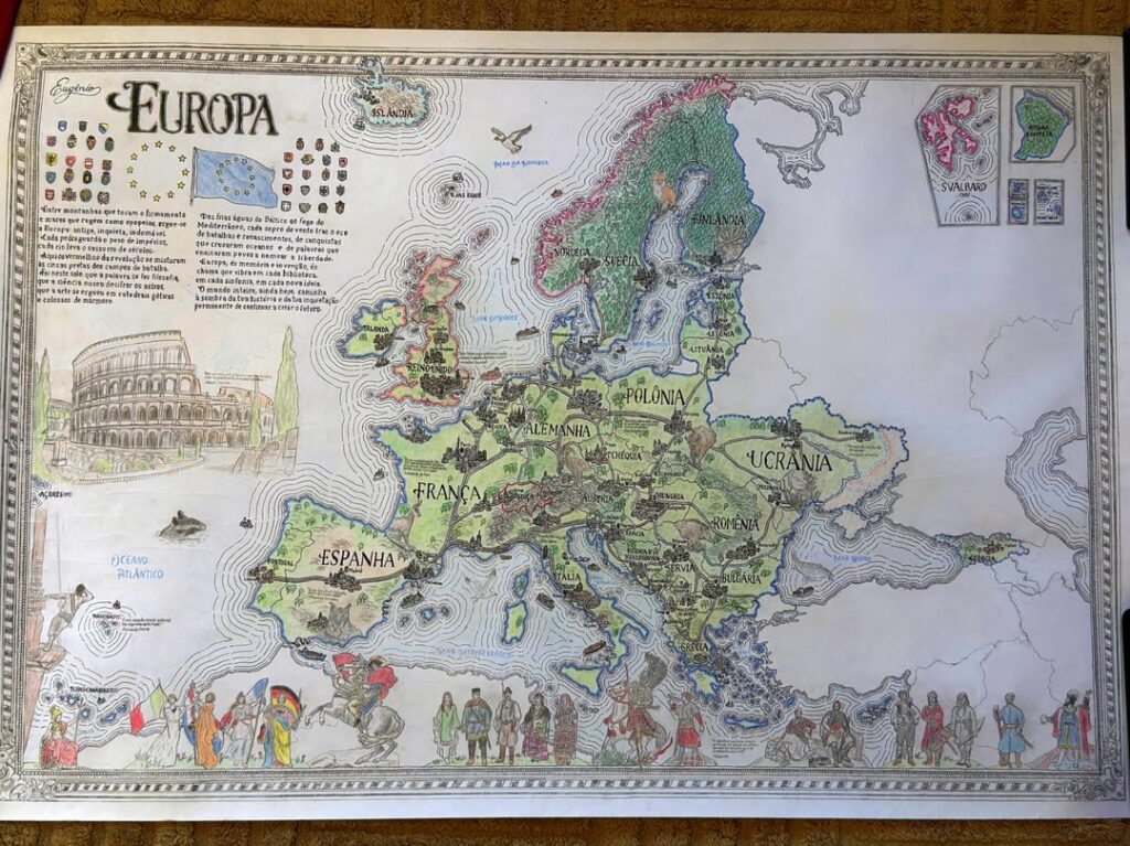 Map of Europe, completely handmade.