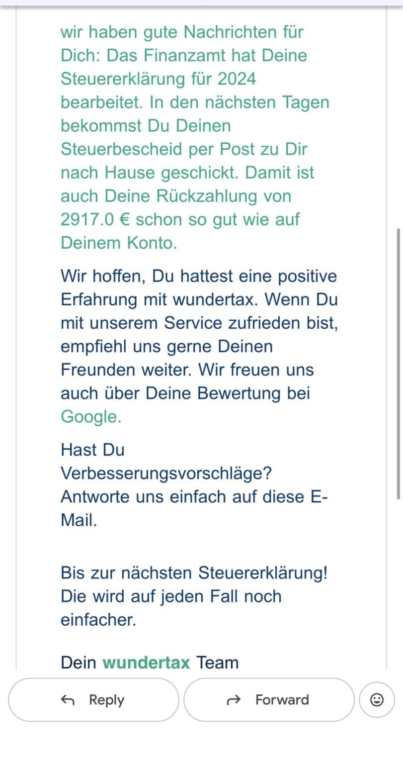 German tax refund? Timing