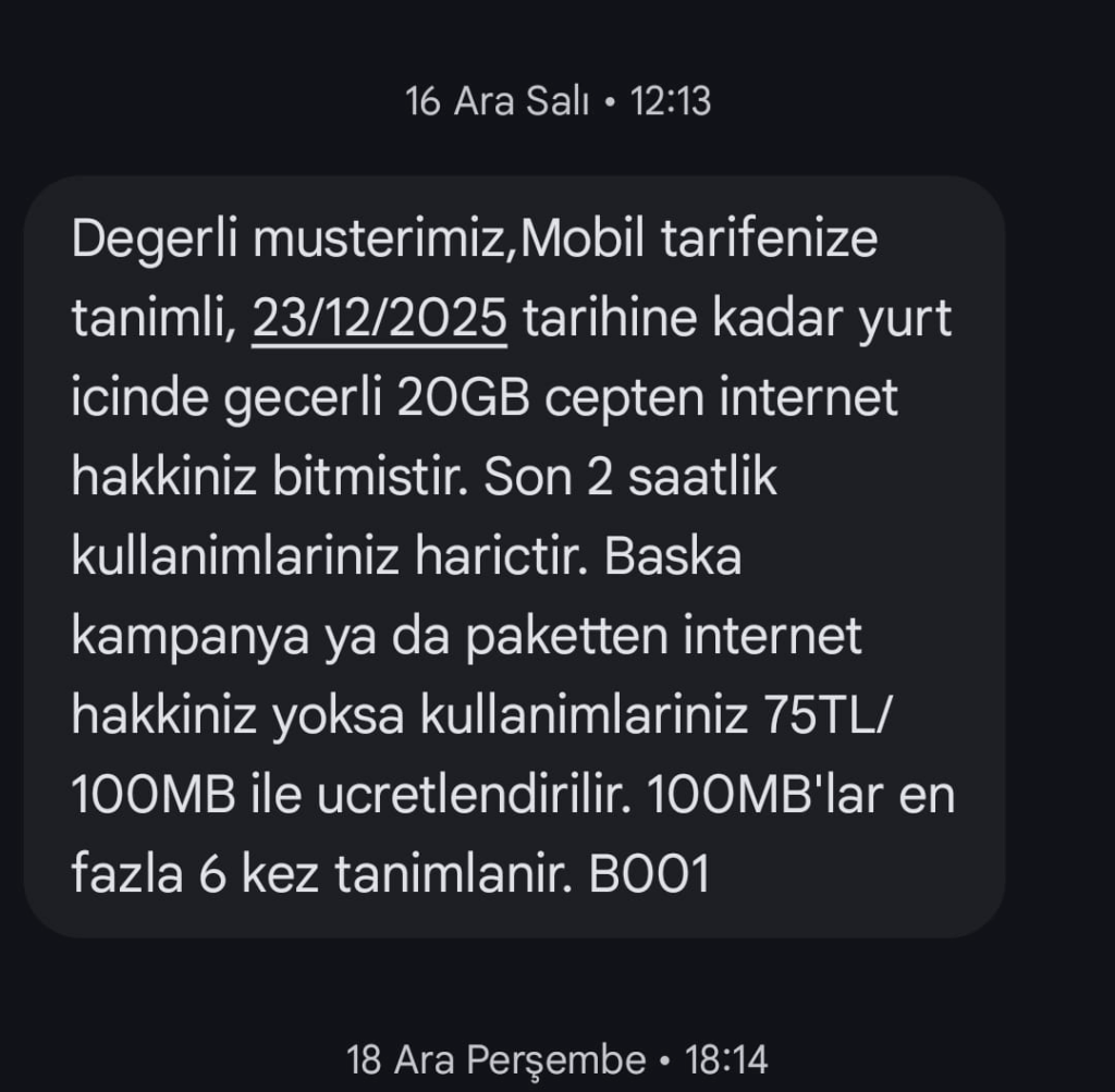 Türk Telekom Overage Fraud