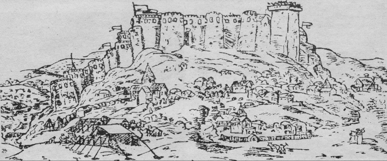 1642 painting by Italian missionary Cristoforo Castelli depicting the Gori Fortress