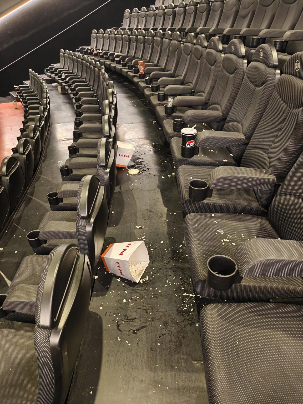 People who go to the movies and leave leaving it like that, what's wrong with them?