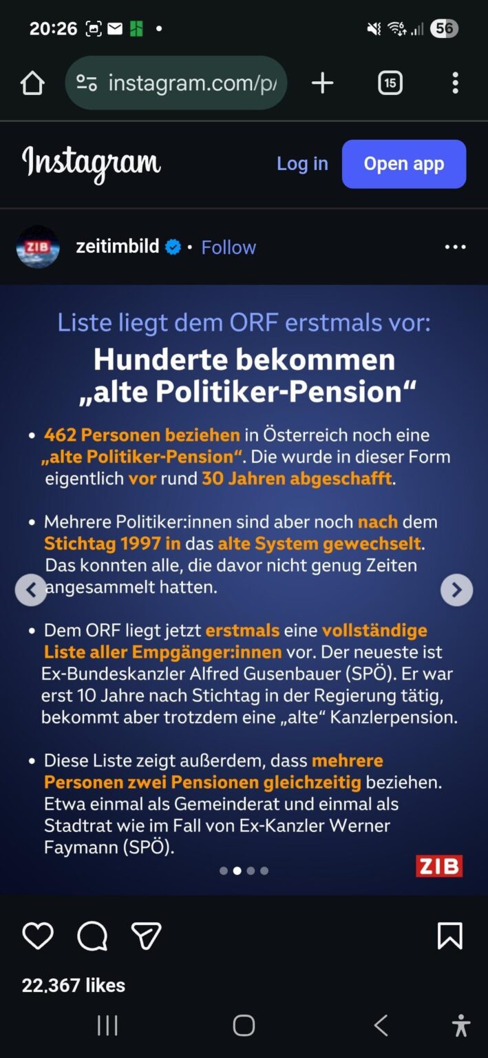 I've slowly had enough - pensions for old politicians that were abolished 30 years ago but are still available - wtf