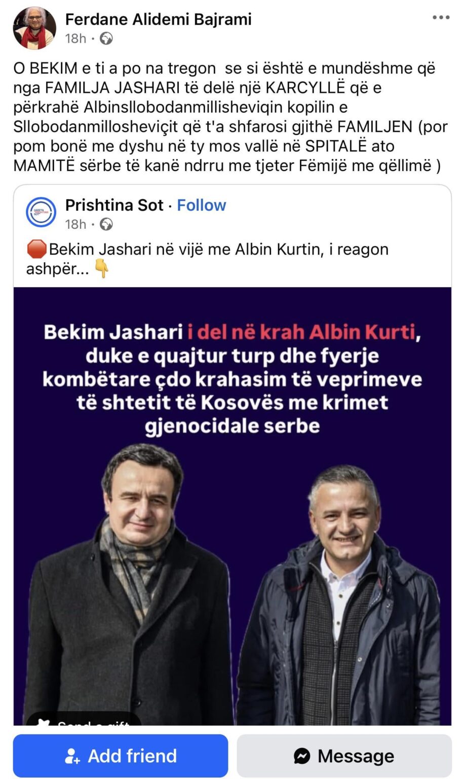 All this protected Albini from comparisons with Milosevic