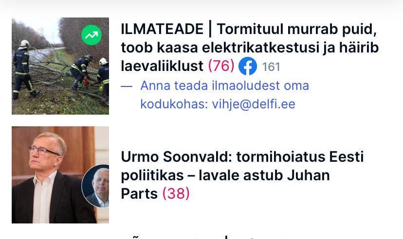 Parts is going to ravage Estonia tonight