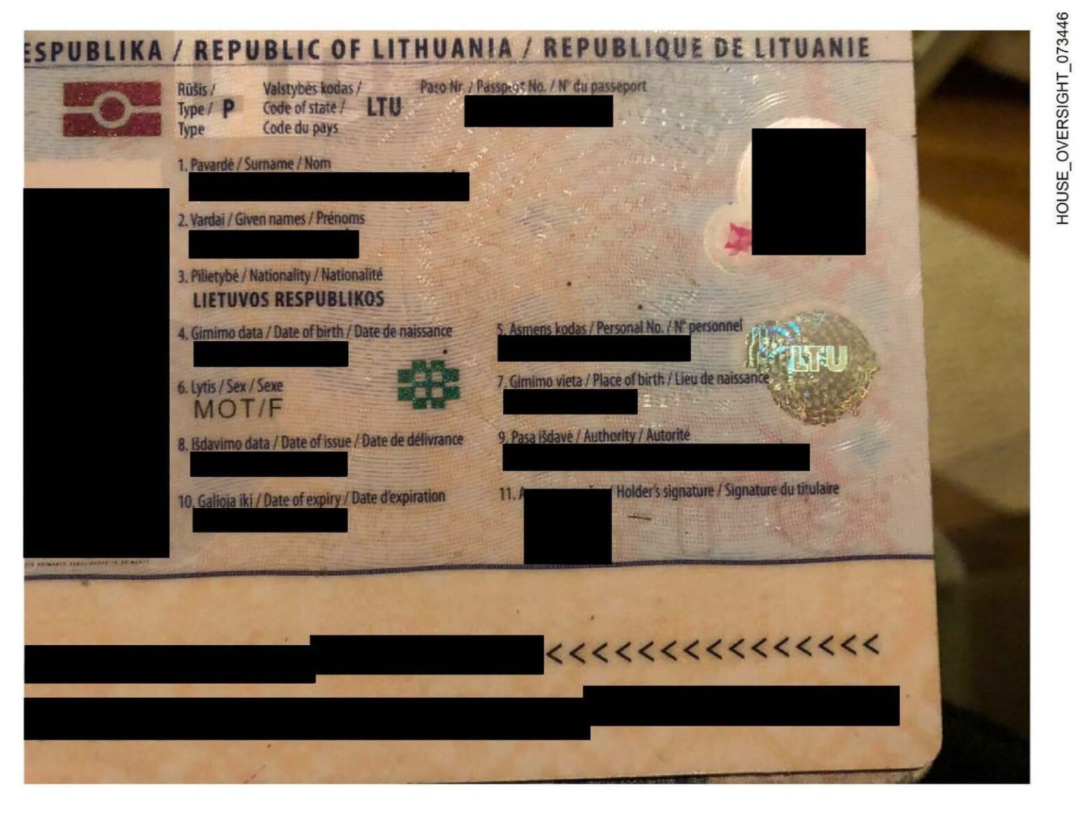 Epstein's new files also contain a passport photo of a Lithuanian citizen