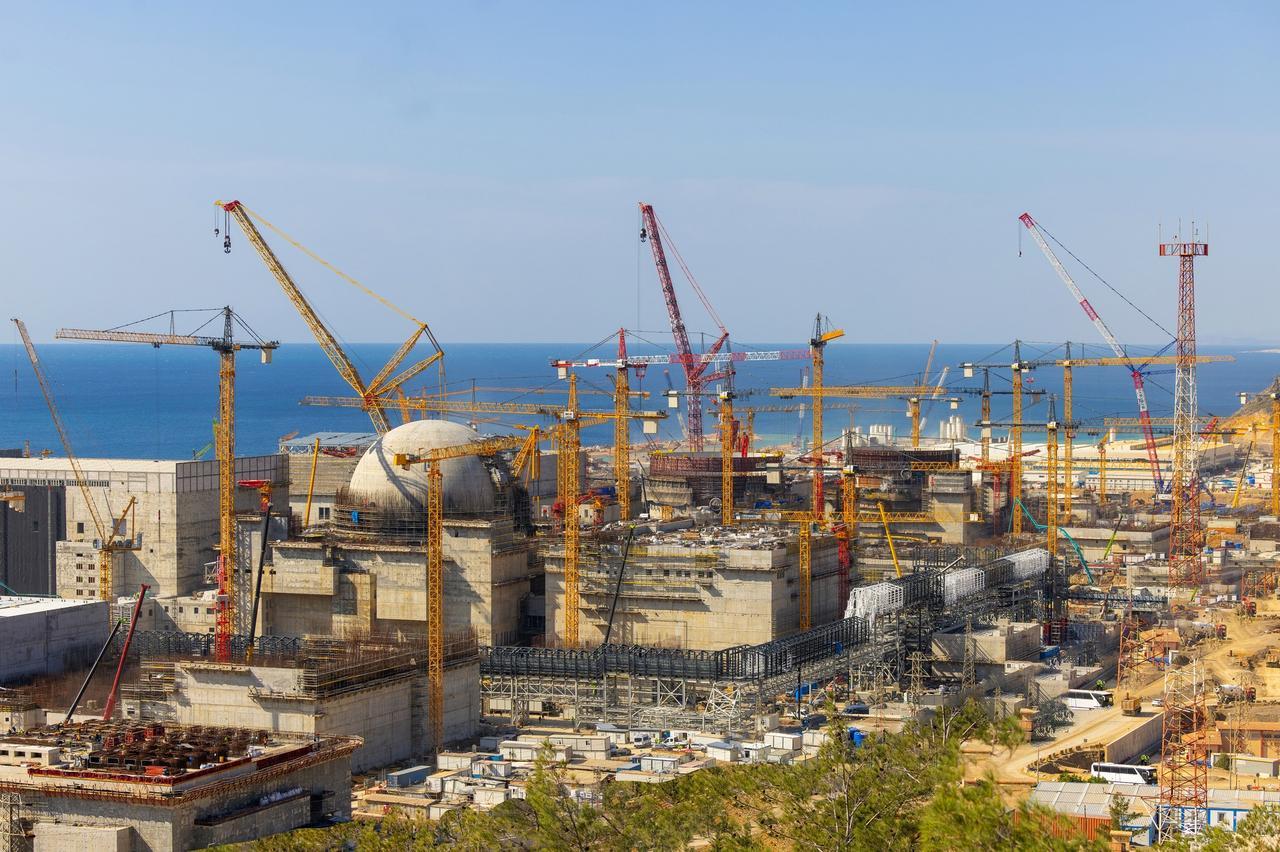 Akkuyu Nuclear Power Plant (NPP), which is under construction in the Gulnar district of Mersin, Türkiye on 2 Dec, 2024. (AA Photo)
