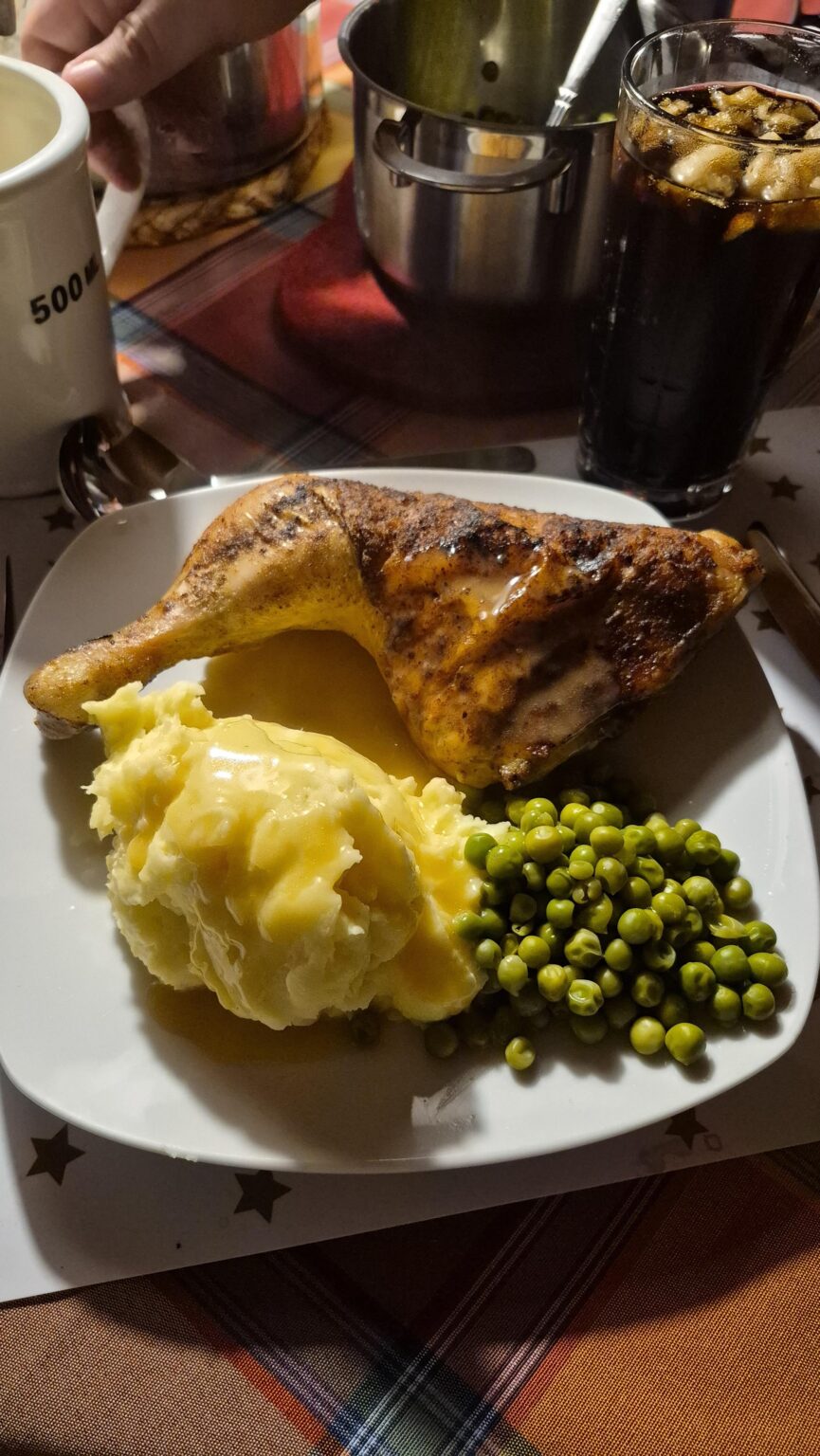 I spent Christmas in Germany with my in laws. This was my Christmas dinner.