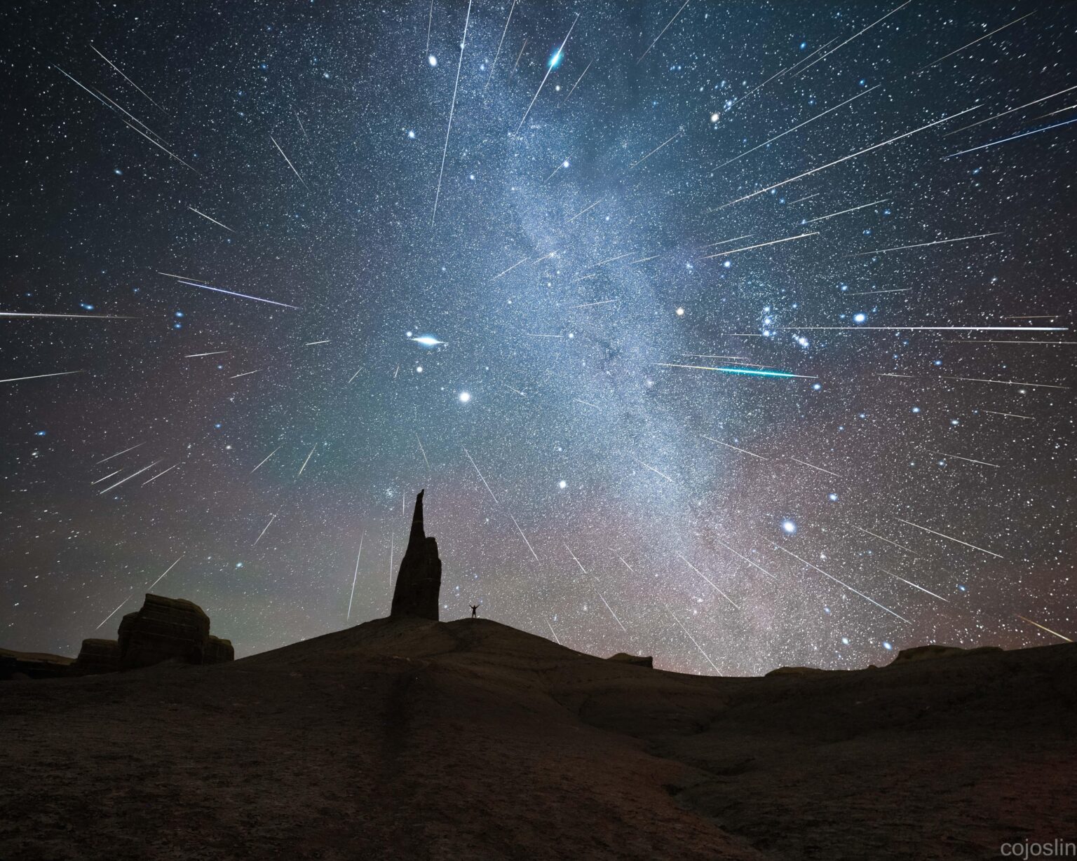 Composite image from the Geminds Meteor Shower last weekend!