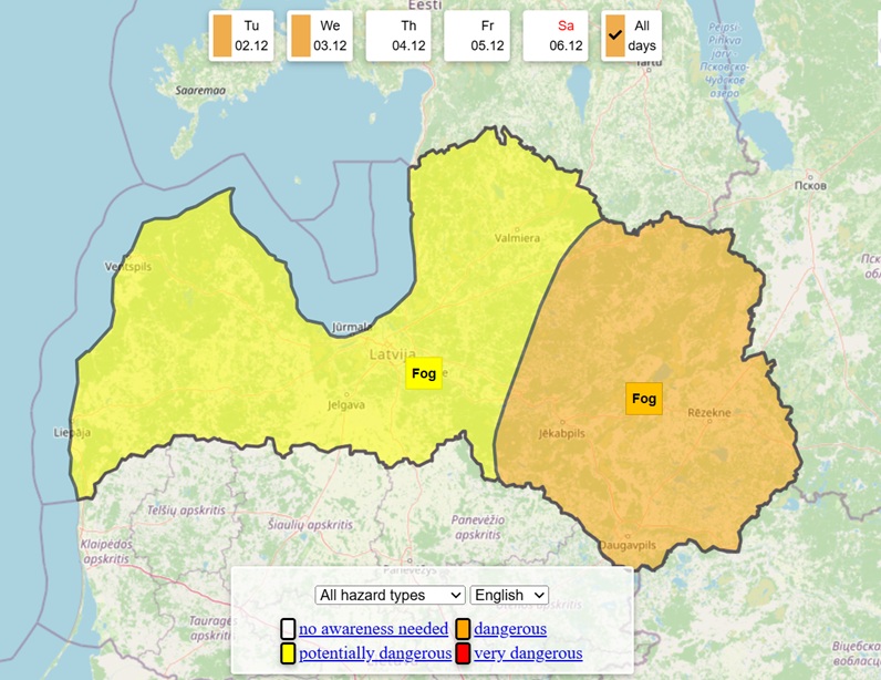 Weather alert 02/03 Dec 2025