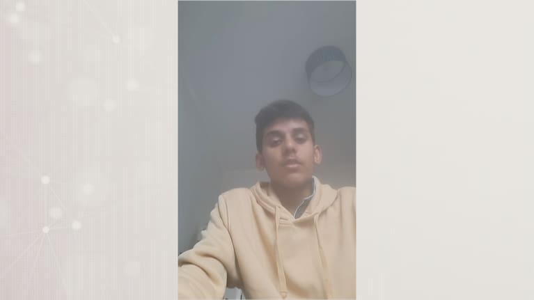 Shubhanyu, pictured on a Zoom call, sees a lot of benefits in social media, as well as problems.. 