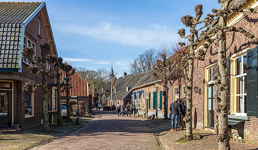 Downtown street in Bronkhorst, Netherlands. 