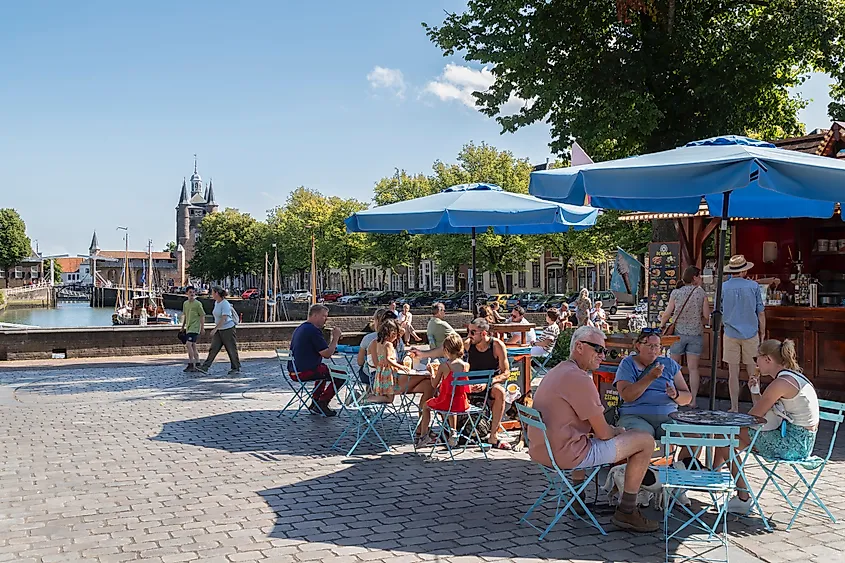 The harbor in the historic city of Zierikzee, Netherlands. 