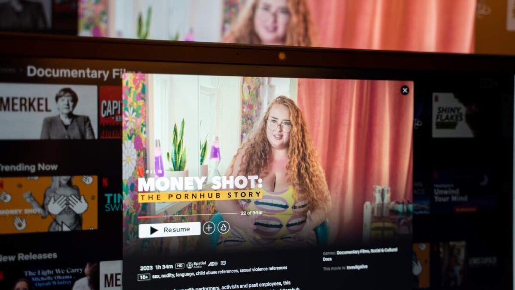“Money Shot: The Pornhub Story” is a 2023 Netflix documentary about Pornhub and its parent company MindGeek, now called Aylo.