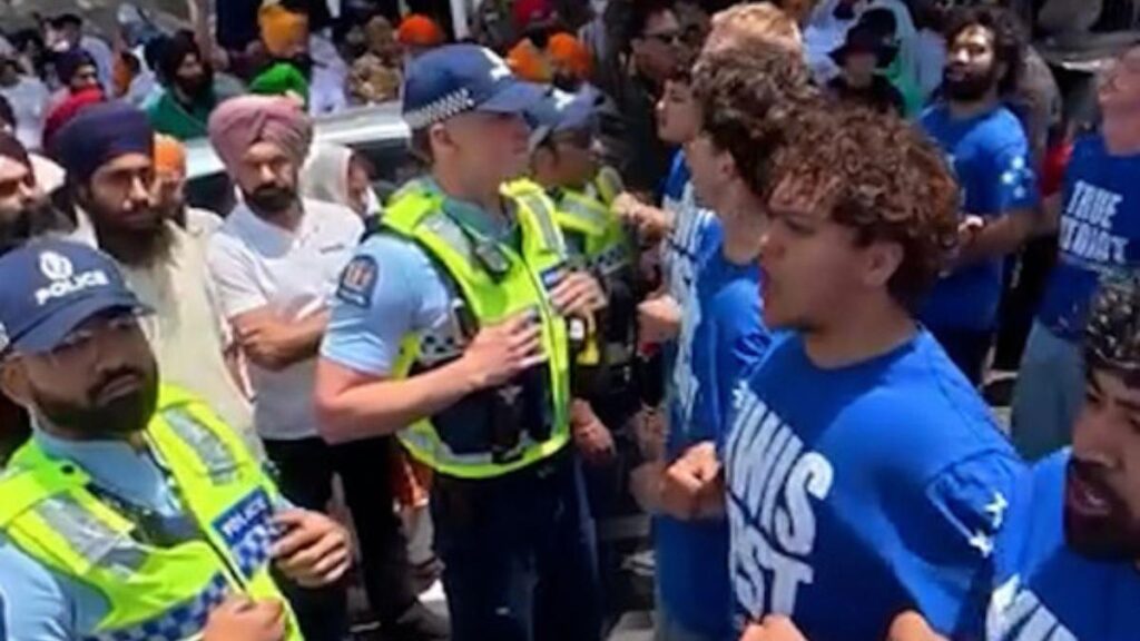 ‘This is New Zealand, not India’: Sikh parade disrupted by Christian protesters in Auckland