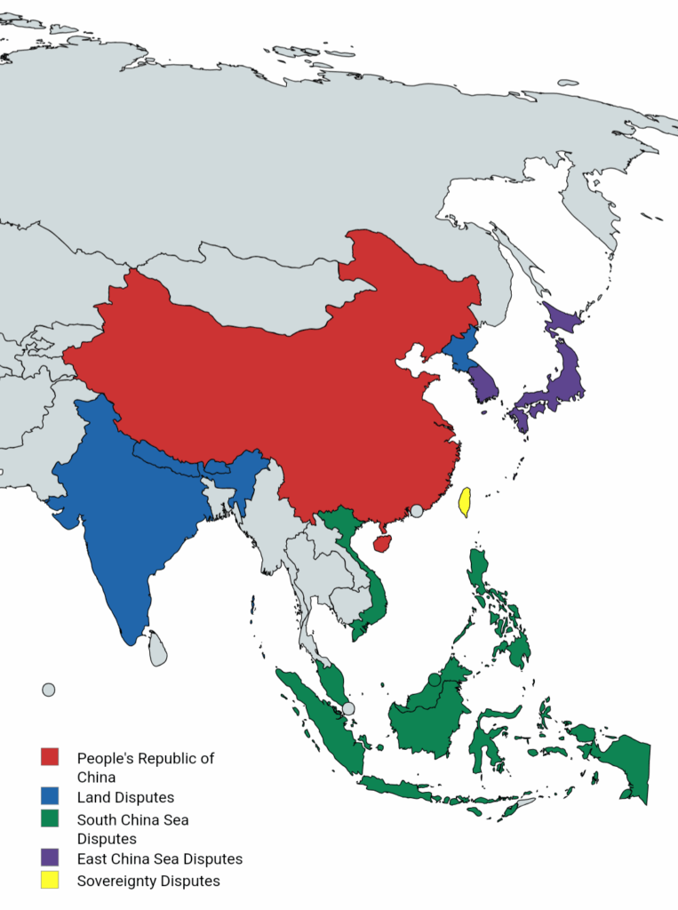 China has some of the most territory disputes in the world