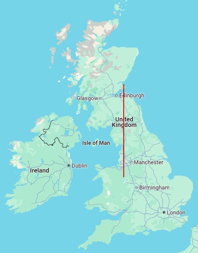 Edinburgh is further west than Manchester