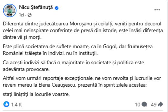 Nicu Stefanuta's reaction to the protests