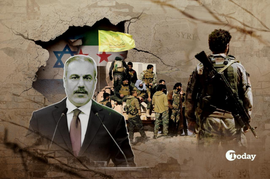 Türkiyes Foreign Minister Hakan Fidan maintains his firm stance against the legitimization of the terror-affiliated SDF in Syria. (Collage prepared by Türkiye Today)