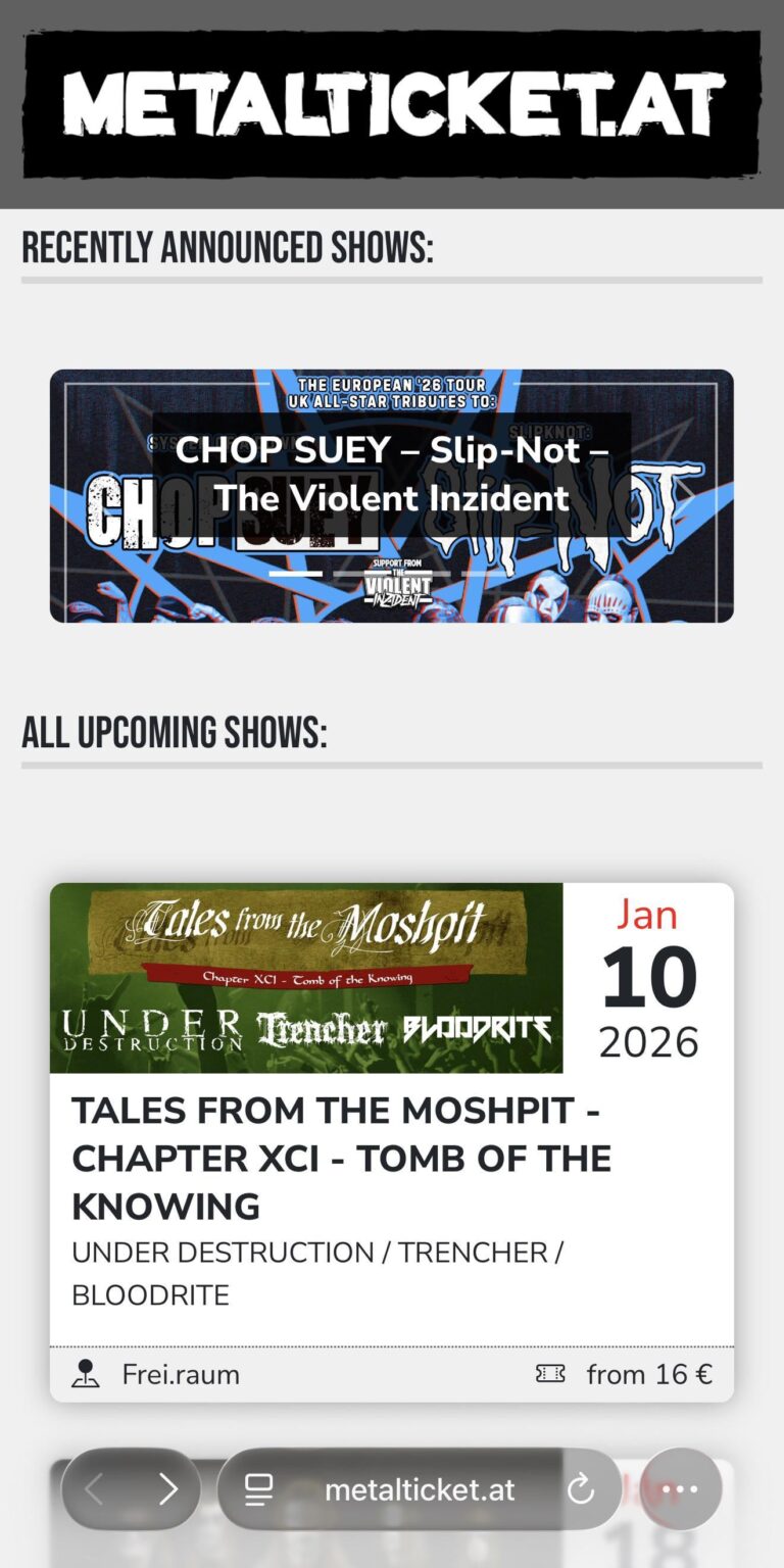 Experiences with Metalticket.at?