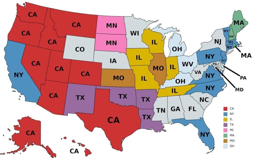 USA: where most out-of-state residents were born