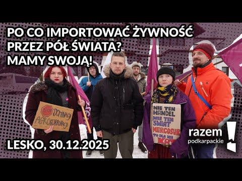 He protests together with farmers.