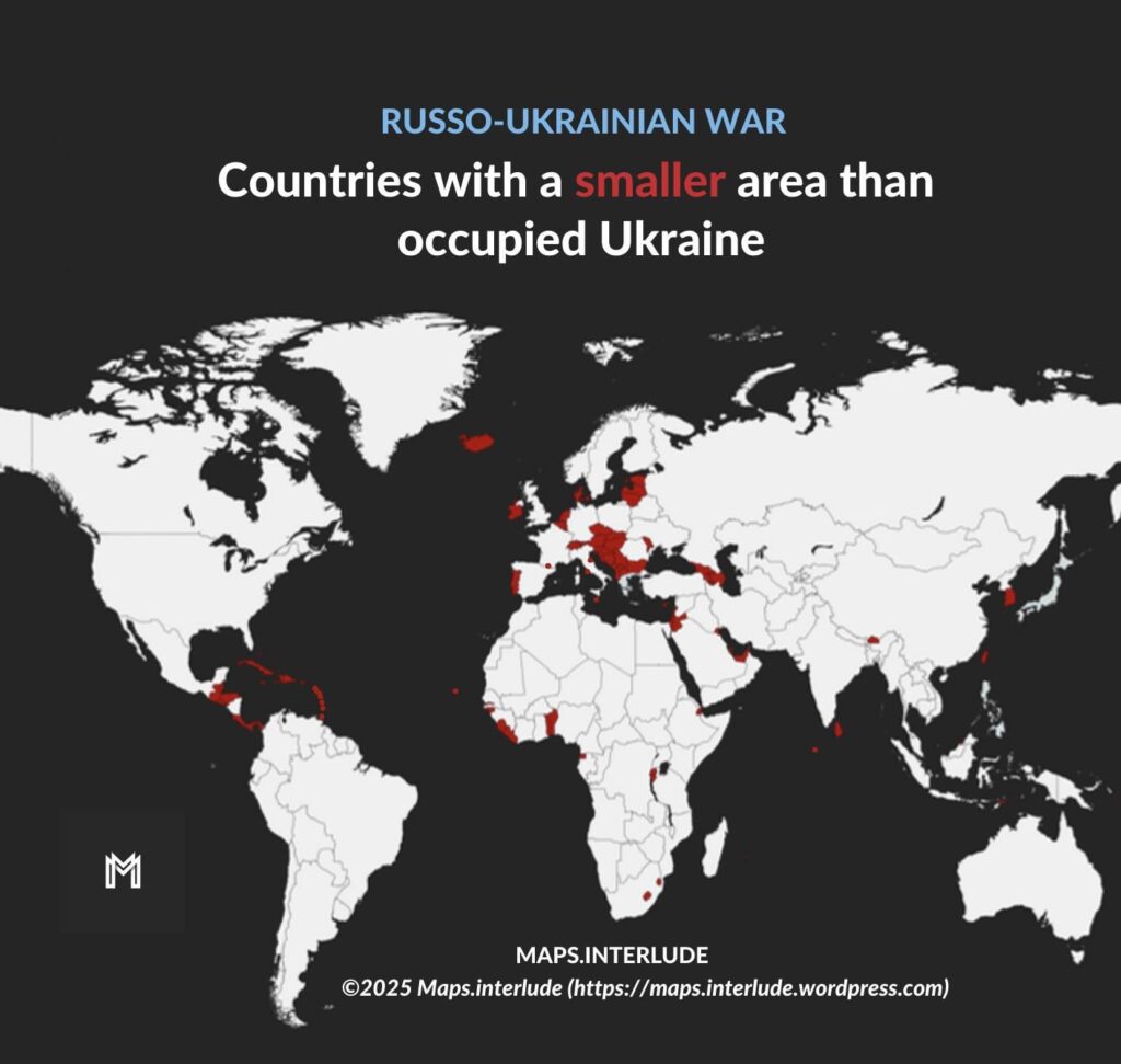 Countries with a smaller area than occupied Ukraine