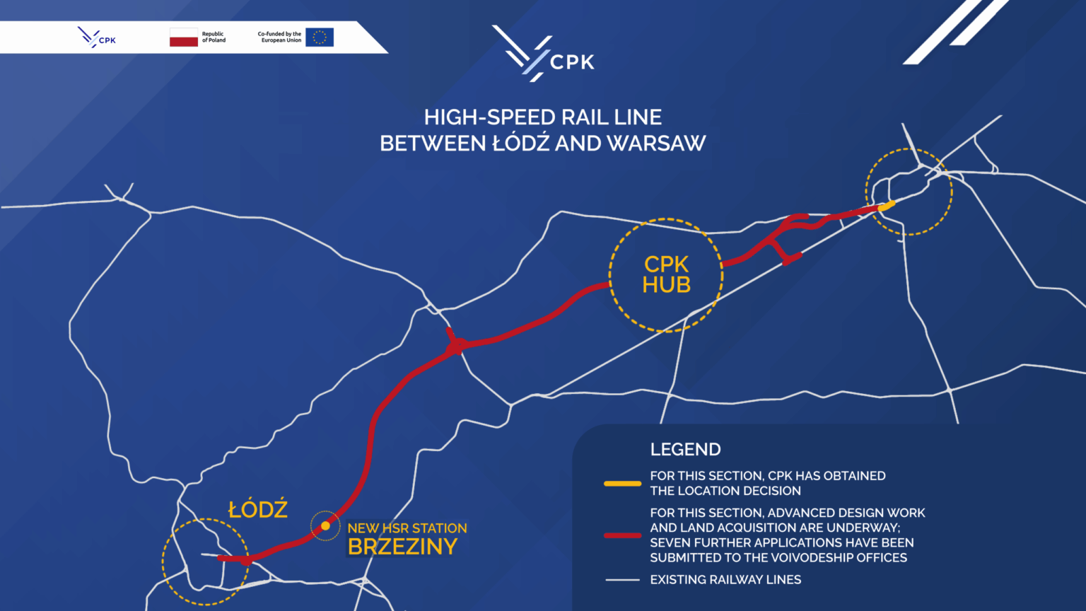 Poland: First Location Decision for High-Speed Rail Line Between Warsaw and Łódź CPK High-Speed Rail line
