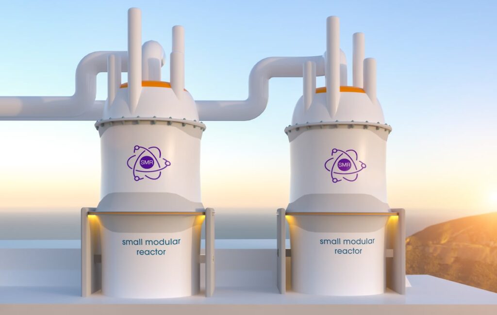 Two small modular reactors side by side.