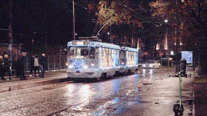 Festive tram in Riga