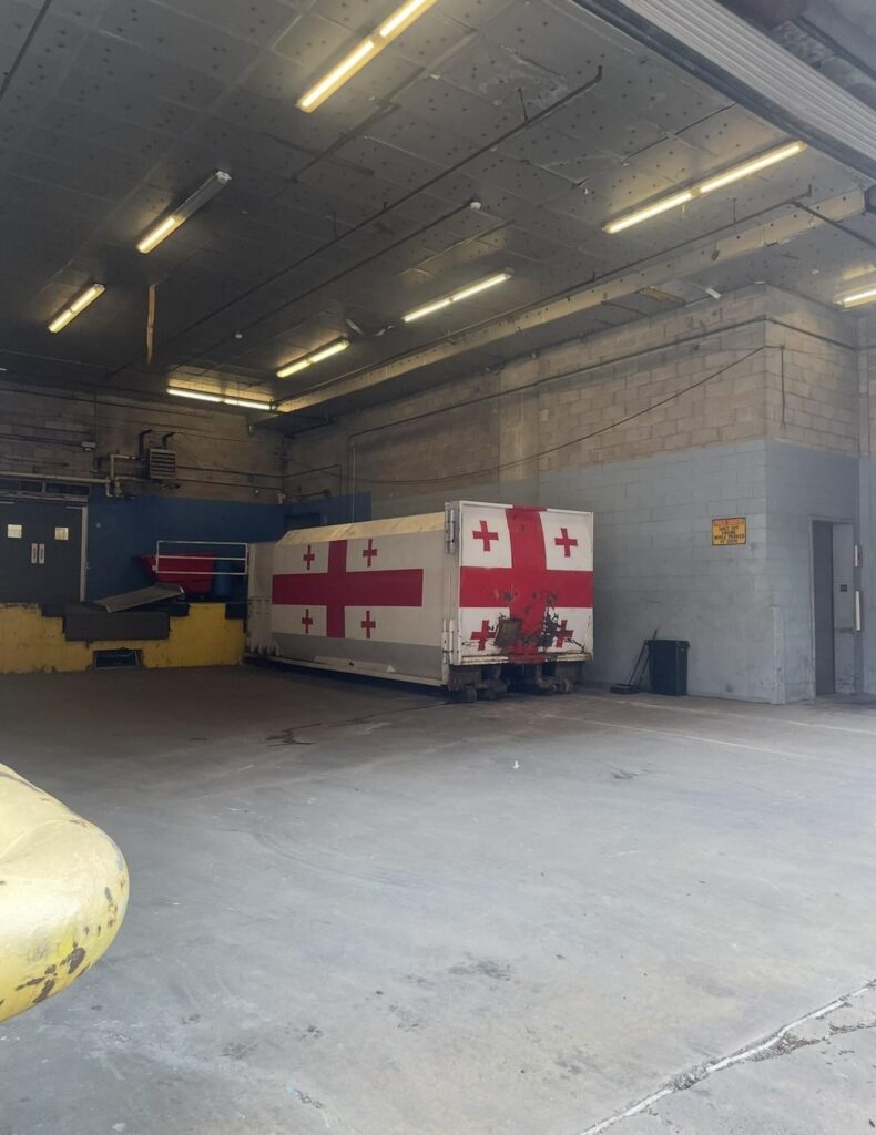 Georgian flag on garbage bin in Philadelphia Georgian flag on garbage bin in Philadelphia